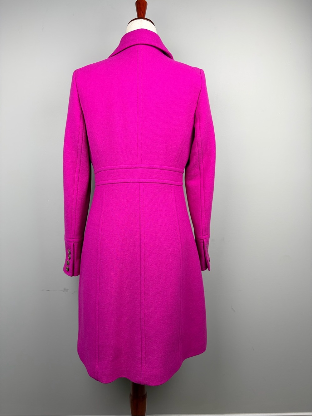 J.Crew Lady Day Coat Women’s 6 Fuchsia Pink Wool Thinsulate Double Cloth - Picture 5 of 11